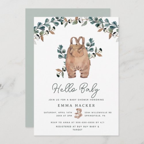 Watercolor Boho Gender Neutral Shower Invitation