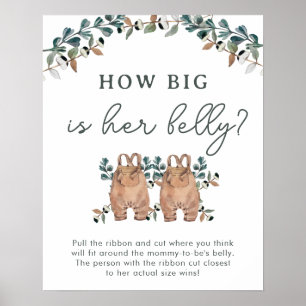 Watercolor Boho Gender Neutral Twins Shower Games Poster