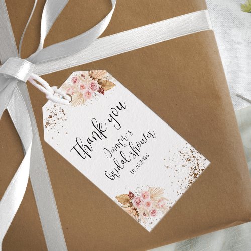 Watercolor Boho Glitter l Bridal Shower Favor Tag