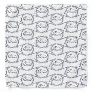 Watercolor boho Lavender Eucalyptus Blessed Bandana