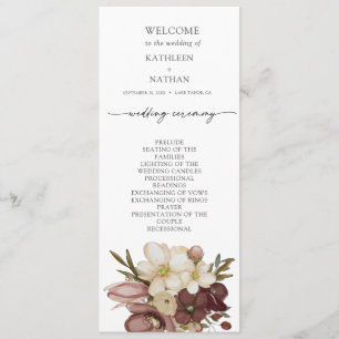 Watercolor Boho Neutral Wedding Program