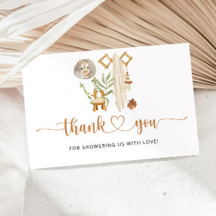 Watercolor Boho nursery baby shower thank you card