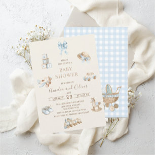 Watercolor Boho Nursery boy  baby shower Invitation