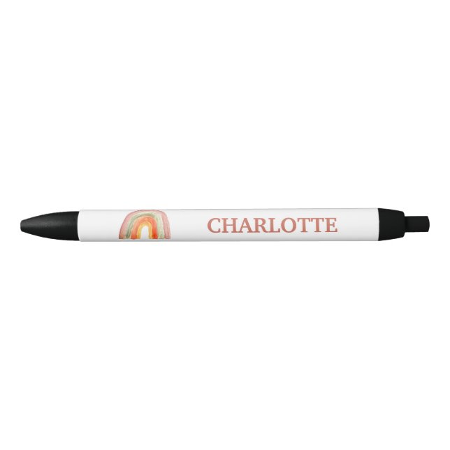 Watercolor Boho Pastel Kids Girl Rainbow Pen (Front)
