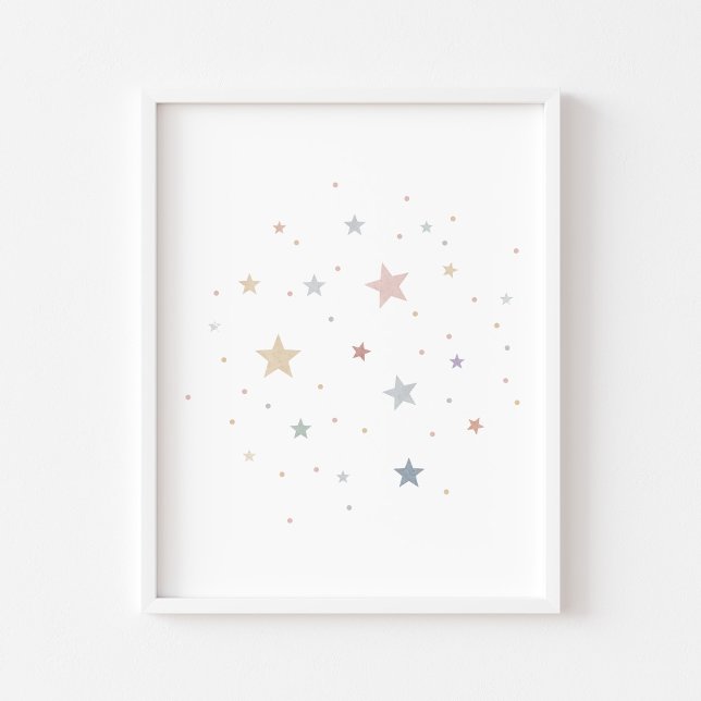 Watercolor Boho pastel stars print (Creator Uploaded)