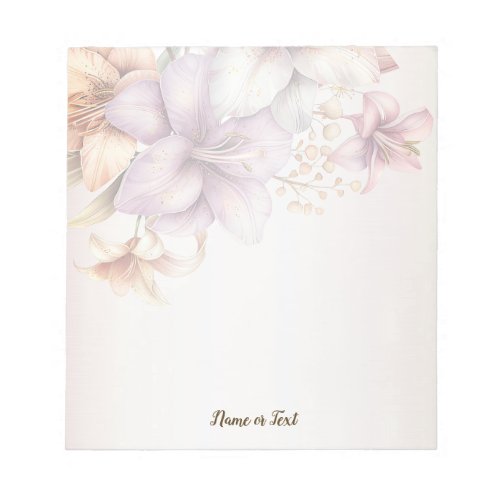 Watercolor Boho Pink Flowers ElegantStylish Notepad