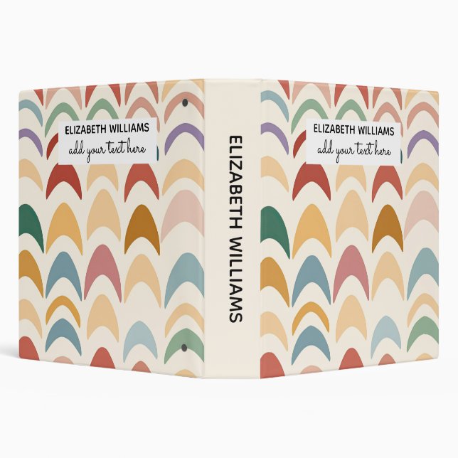 Watercolor Boho Rainbow 3 Ring Binder (Background)