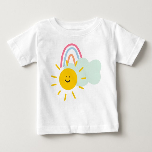 Watercolor Boho Rainbow and Sun  Baby T-Shirt (Front)