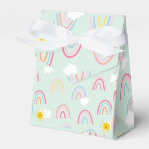 Watercolor Boho Rainbow and Sun Favor Boxes