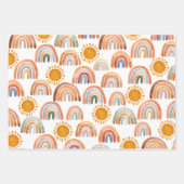 Watercolor Boho Rainbow and Sun  Wrapping Paper Sheets (Front 3)