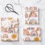 Watercolor Boho Rainbow and Sun  Wrapping Paper Sheets