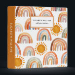 Watercolor Boho Rainbow and Sunshine Kids  3 Ring Binder<br><div class="desc">cute watercolor whimsical boho rainbow and sunshine kids binders</div>