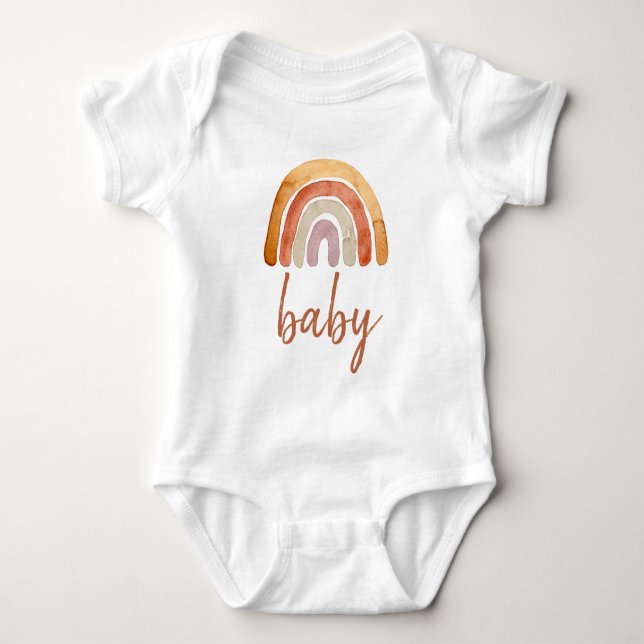 Watercolor Boho Rainbow Baby  Baby Bodysuit (Front)