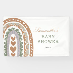 Watercolor Boho Rainbow baby shower Banner
