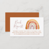 Watercolor Boho Rainbow Baby Shower Book Request   Enclosure Card (Front/Back)