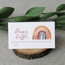 Watercolor Boho Rainbow Baby Shower Diaper Raffle  Enclosure Card