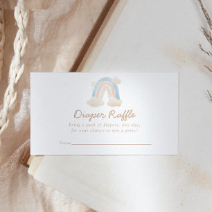 Watercolor Boho Rainbow Baby Shower Diaper Raffle Enclosure Card