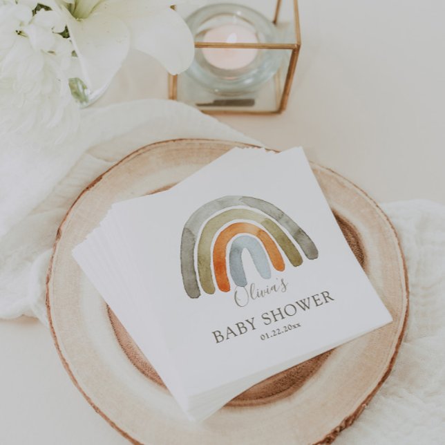 Watercolor Boho Rainbow Baby Shower    Napkins (Creator Uploaded)
