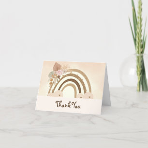 Watercolor Boho Rainbow Baby Shower Thank You Card