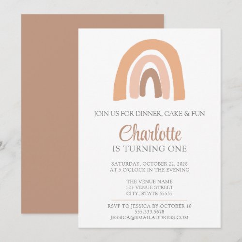 Watercolor Boho Rainbow First Birthday