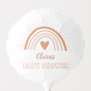 Watercolor Boho Rainbow Girl Baby Shower Balloon