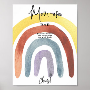 Watercolor Boho Rainbow mom-osa bar Poster