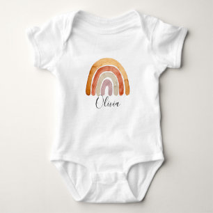 Watercolor Boho Rainbow Name Baby Bodysuit