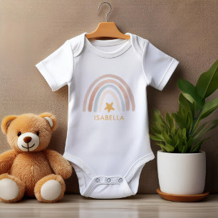 Watercolor Boho Rainbow Personalized Baby Bodysuit