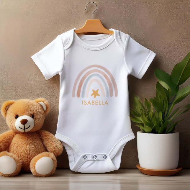 Watercolor Boho Rainbow Personalized Baby Bodysuit (Creator Uploaded)
