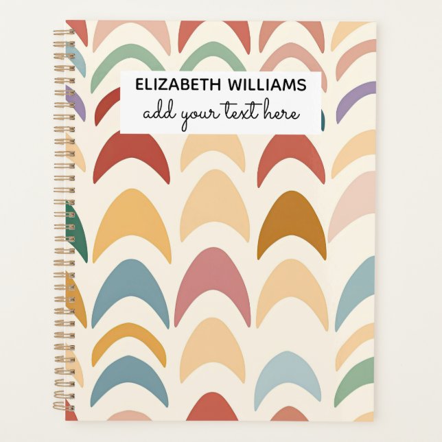 Watercolor Boho Rainbow Planner (Front)