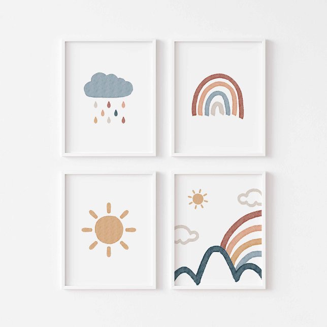 Watercolor boho rainbow set of 4 poster (Creator Uploaded)