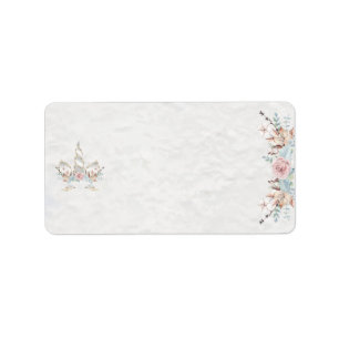 Watercolor BOHO Rustic Woodland Floral Blank Label