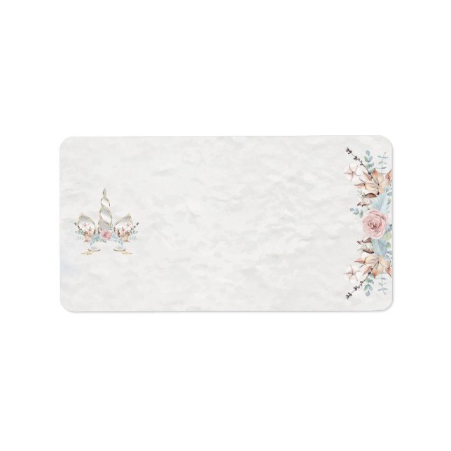 Watercolor BOHO Rustic Woodland Floral Blank Label (Front)