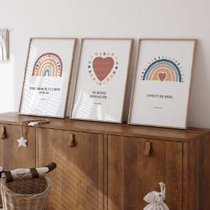 watercolor boho set of 3 Christian nursery poster