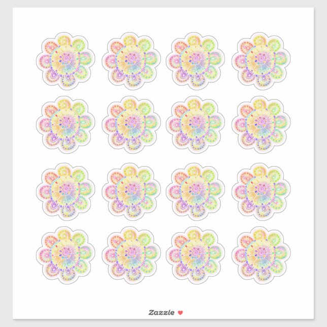 Watercolor Boho Style Sunflowers  Sticker (Sheet)