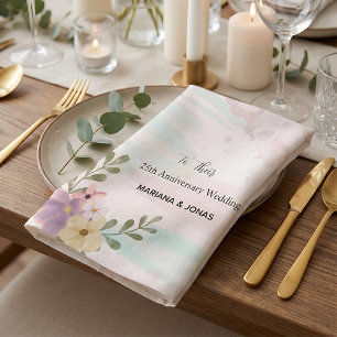 Watercolor boho succulent vintage pastel floral napkins
