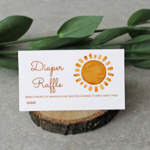 Watercolor Boho Sun Baby Shower Diaper Raffle Enclosure Card