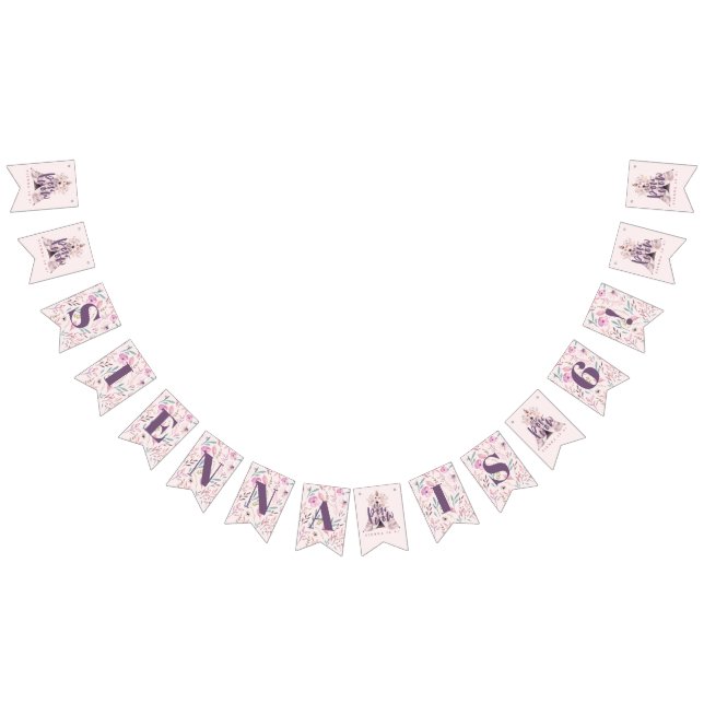 Watercolor boho teepee birthday party bunting bunting flags (All)