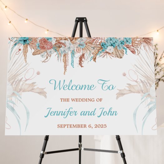 Watercolor Boho Terracotta Floral Wedding