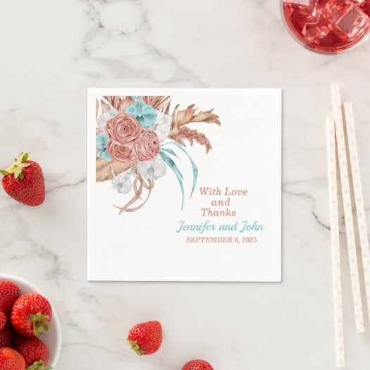 Watercolor Boho Terracotta Floral Wedding