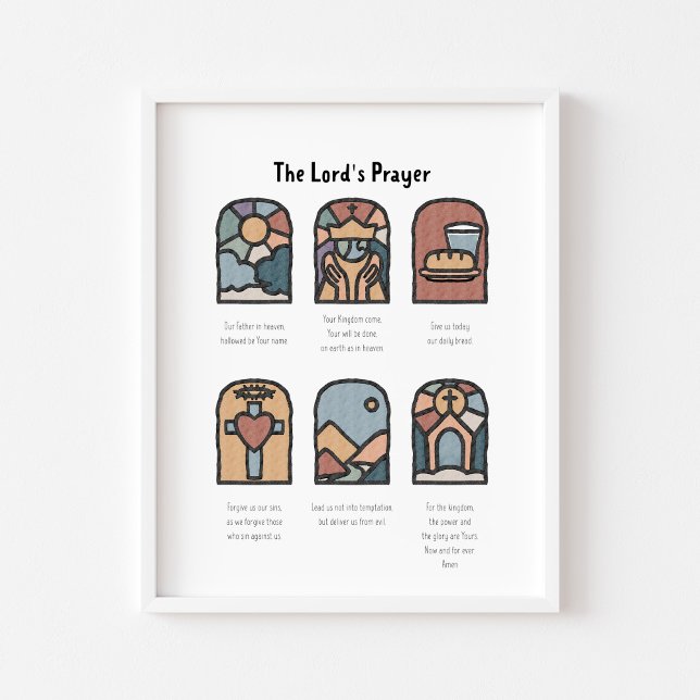 Watercolor boho the lord's prayer poster (Creator Uploaded)