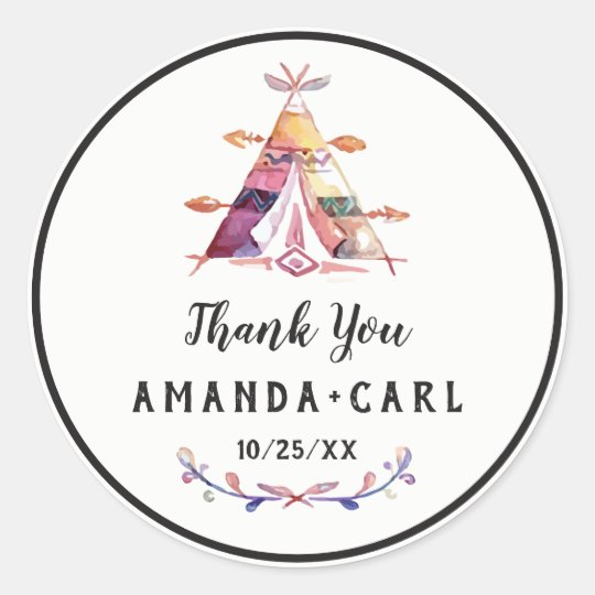 Printable Teepee Thank You Labels