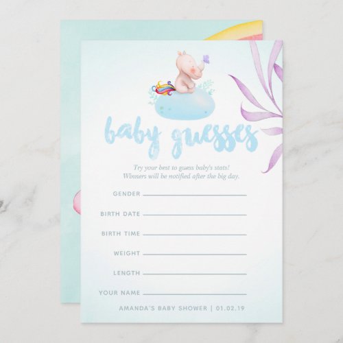 Watercolor Boho Tribal Baby Shower Guesses Game Invitation