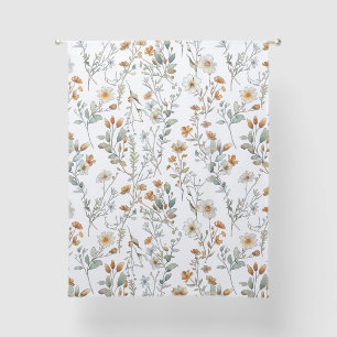 Watercolor Boho wildflower Sheer Curtains