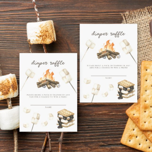 Watercolor Bonfire Baby shower Diaper Raffle Enclosure Card (Creator Uploaded)