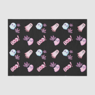 Watercolor Boo Ghost Bats pattern Halloween Tissue Paper