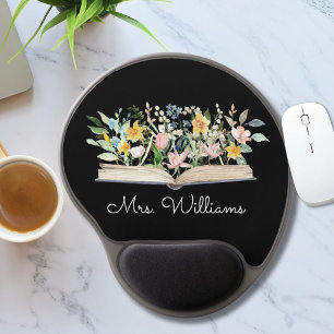 Watercolor Book Flower Floral Teacher Appreciation Gel Mouse Pad