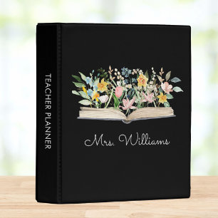 Watercolor Book Flower Floral Teacher Planner Mini Binder