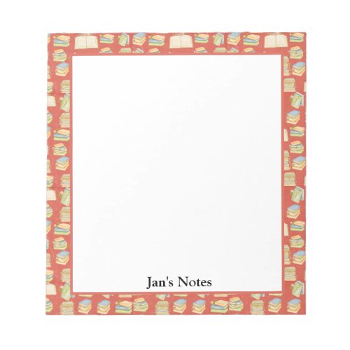 Watercolor book pattern library notepad