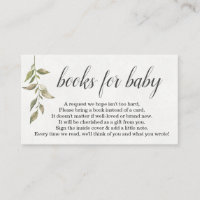 Watercolor Book Request for Baby Shower Invitation